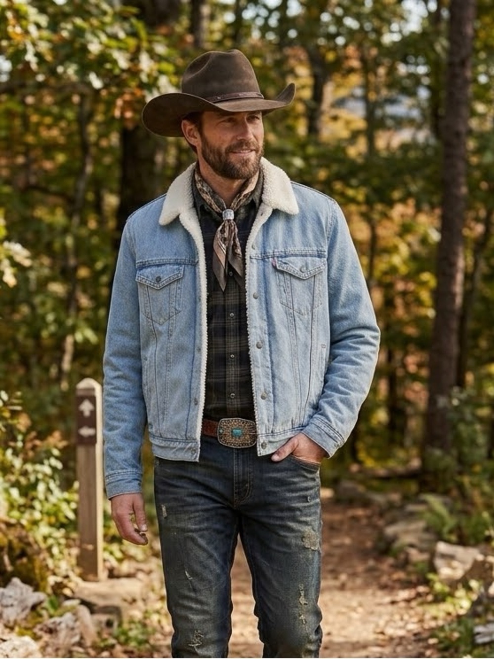 Levi's Men’s S '90s Sherpa Lined Denim Blue Trucker Jacket